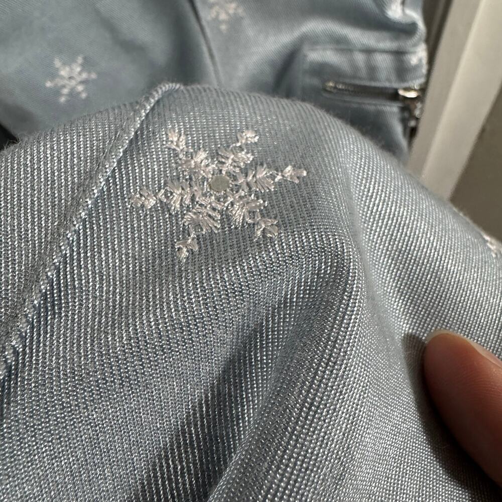St. John Gray Snowflake Sequin Cargo Pants Sz 14 Zip Hem Holiday Business Casual - Picture 6 of 12